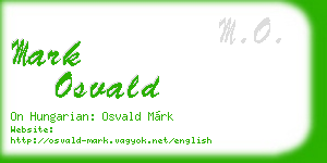mark osvald business card